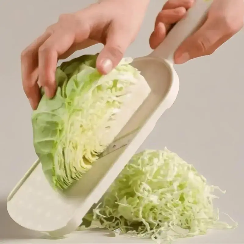 Japanese Style Beige Cabbage Slicer, Multifunctional Vegetable Slicer, Salad & Fruit Vegetable Slicer, Cabbage Cutting Shredder, Vegetable Dicer, Grater & Cutter, Plastic Kitchen Utensils & Gadgets, Kitchenware, Adjustable Easy Clean Multi-Purpose Kitchen