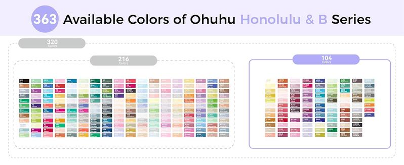 Ohuhu 104-color Alcohol Markers Brush Tip - Double Tipped Alcohol Marker for Artists Adults Coloring - Brush&Chisel/Fine - Refillable Ink - Christmas Gift