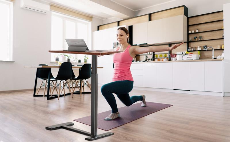 Adjustable Overbed Table with Wheels for Hospital and Home Use - Rolling Laptop Desk and Mobile Standing Desk Portable Durability Study Convenient Height