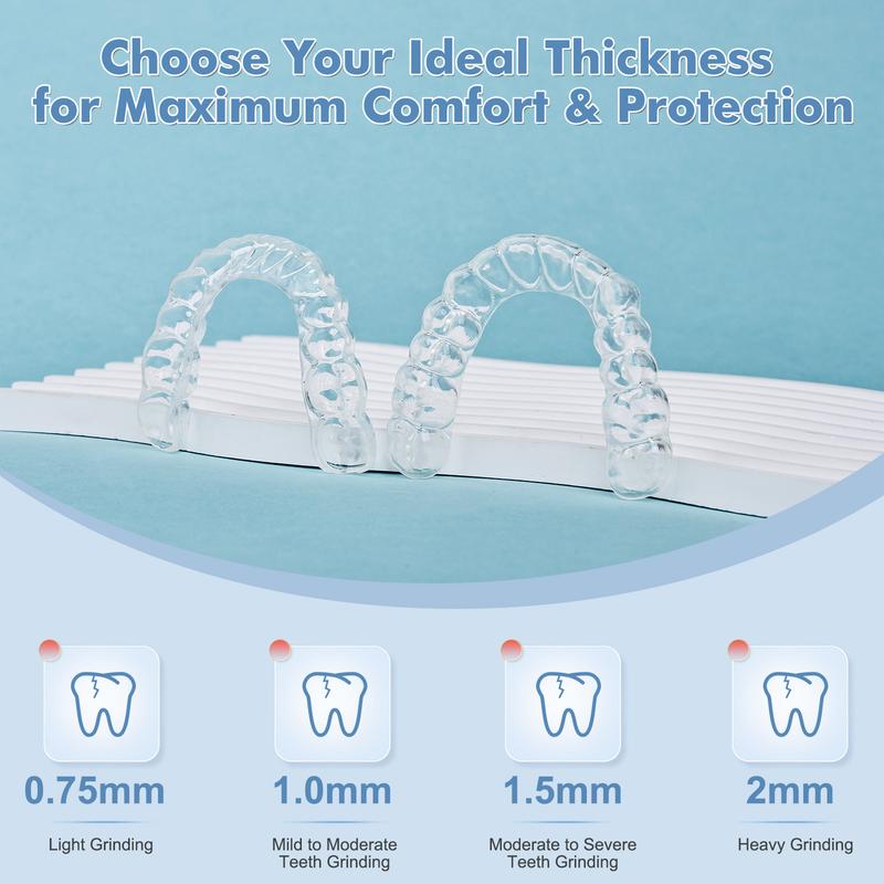 Smileseek Custom Hybrid Night Guards 2 Pack Set for Teeth Grinding and Clenching Protection Professional Dental Mouth Guards for Adults