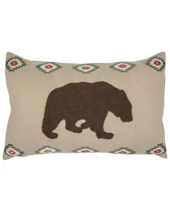 Hiend Accents Unisex Southwestern Bear Burlap Lumbar Pillow - Pl1828