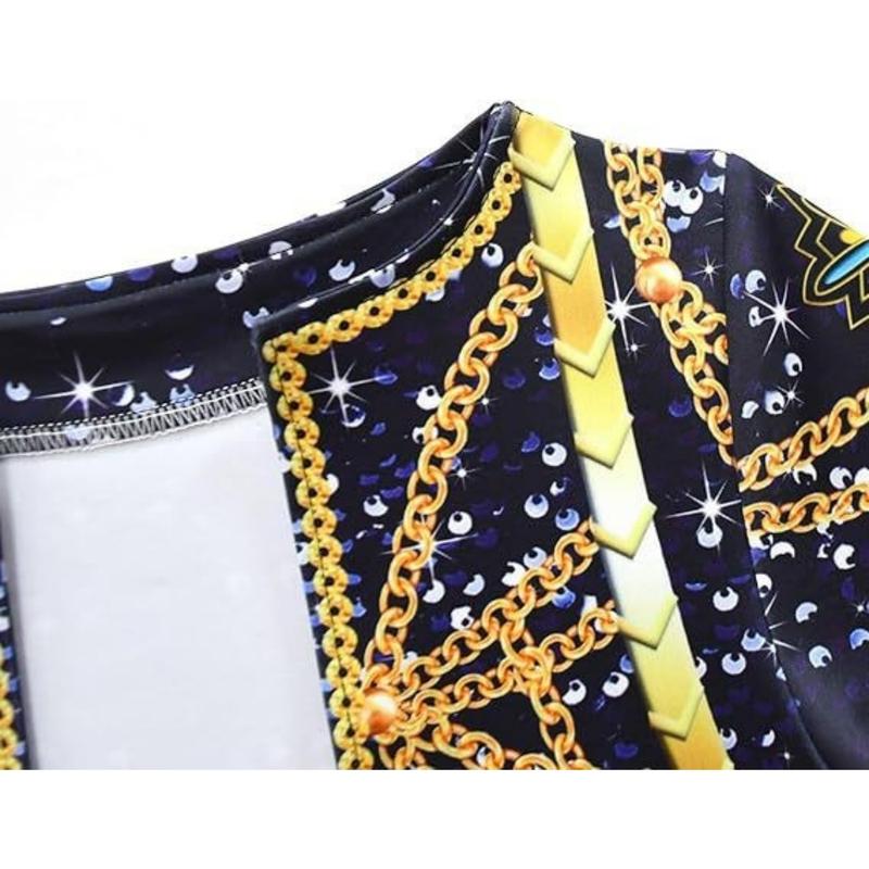 Girls K-POP Demon Huntre Huntrix Rumi Mira Role Play Costume Set Girls 3pcs Short Sleeve Crop Top Skirt Halloween Party Dress Up Clothes Birthday gift for Kids Comfortable Polyester Fabric Superstar Outfit