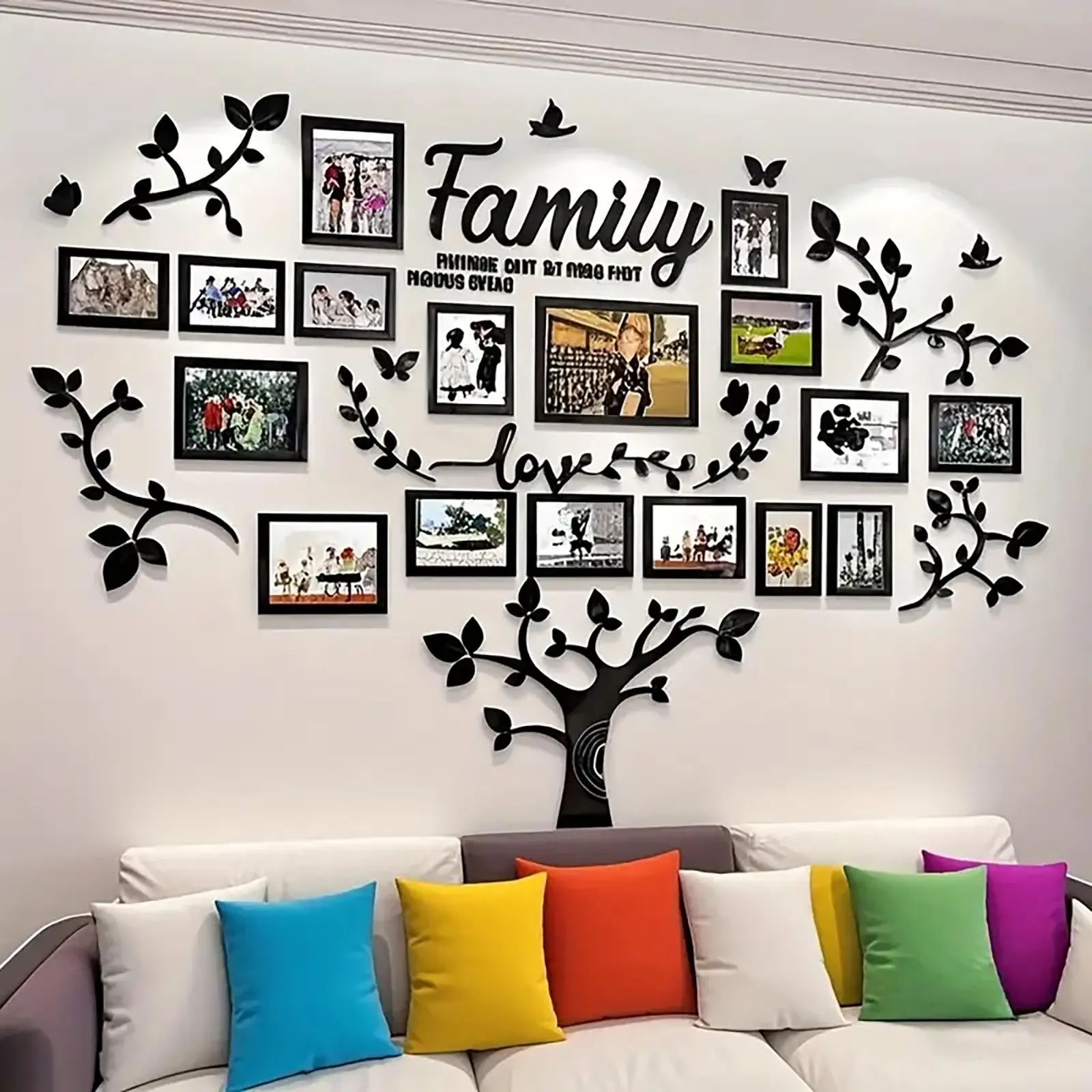 Acrylic Mirror Self-Adhesive Removable Picture Frame Wall Sticker, Decorative Wall Sticker, Wall Decal, Home Decor, Room Decor Wall, Office Decoration, Perfect Choice for Expressing Thanks and Love