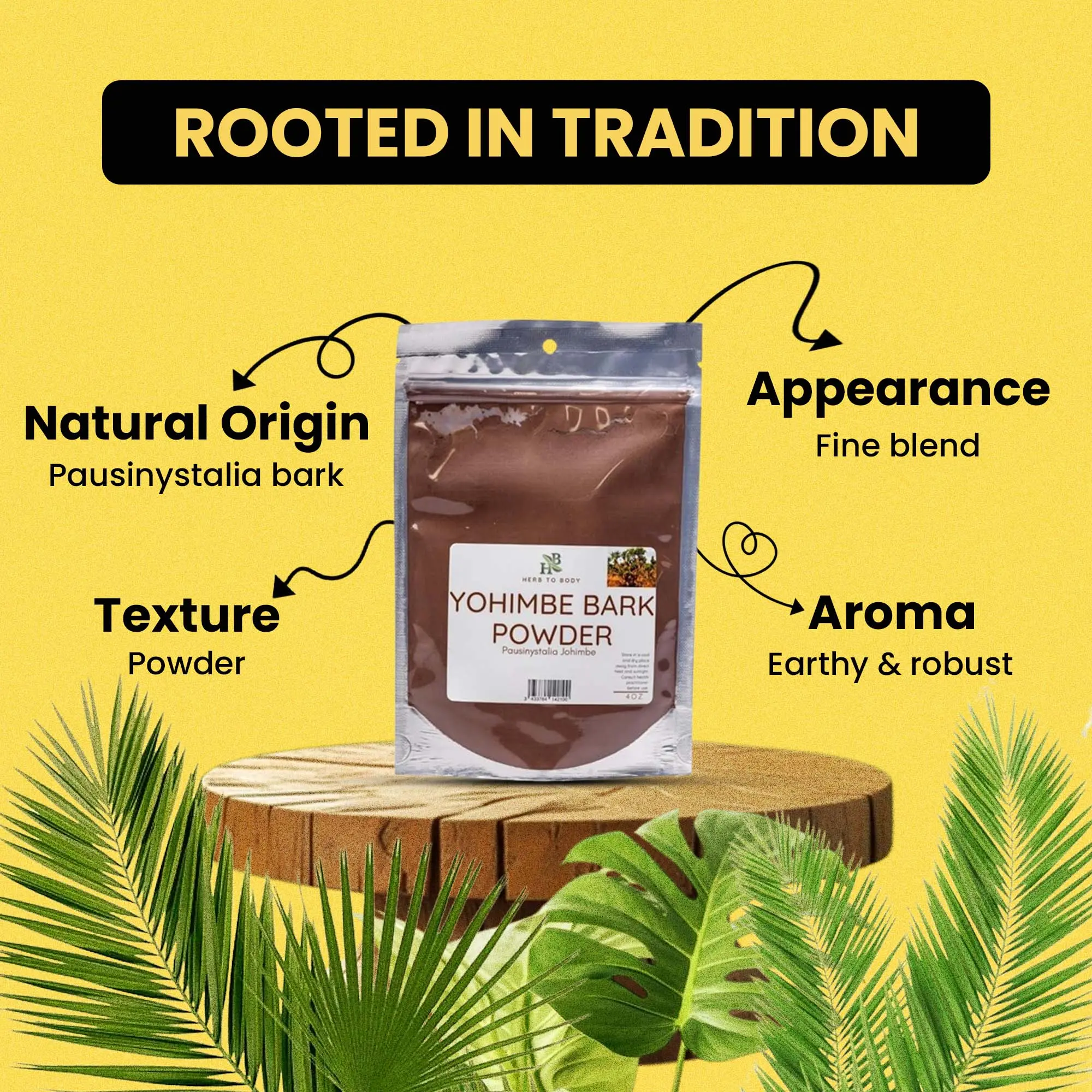 Herb To Body Yohimbe Bark Powder | Pausinystalia Johimbe | Wildcrafted |  4oz Beverage Herbal - TikTok Shop