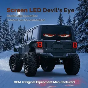 Car Devil Led Eyes Light for Truck Windshield Programmable ojos led para carro Sign, Full Color Electra Eyes for Car, DIY Led Matrix Panel, Smart App & Remote Control