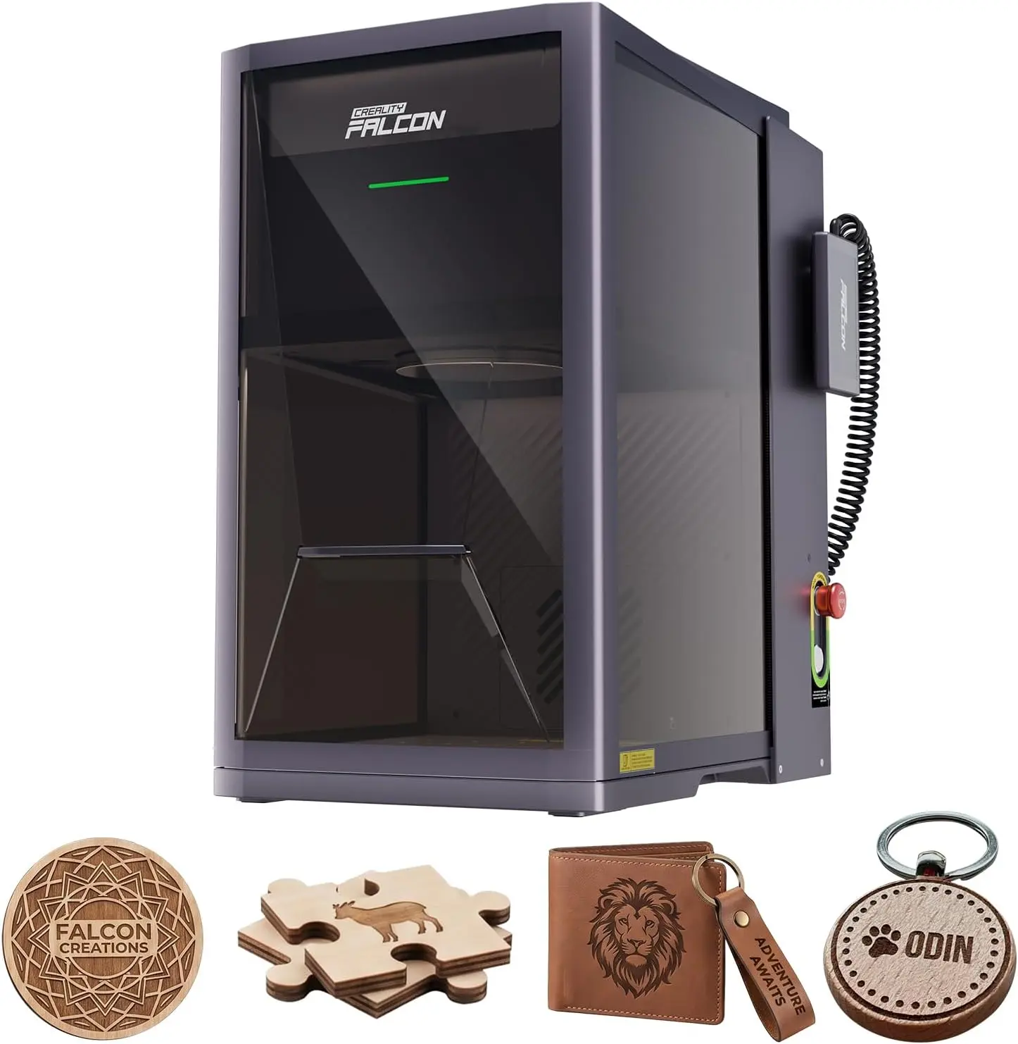 Creality Falcon T1 Series 5-in-1 Laser Engraver - 10000mm/s Galvo Speed, Modular Quick-Swap Design (15s Swap), AI Batch Engraving for Wood/Leather & Acrylic