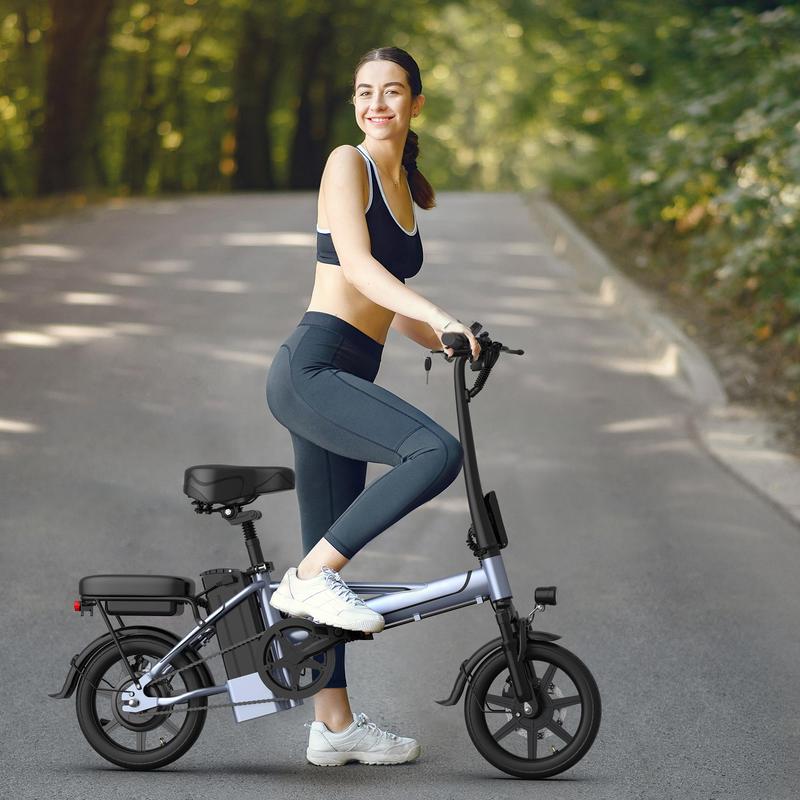 Adult Electric Bike 48V 10.4/15.6Ah Folding 750W 27/40 Miles Range Dual Seats Smart APP Control