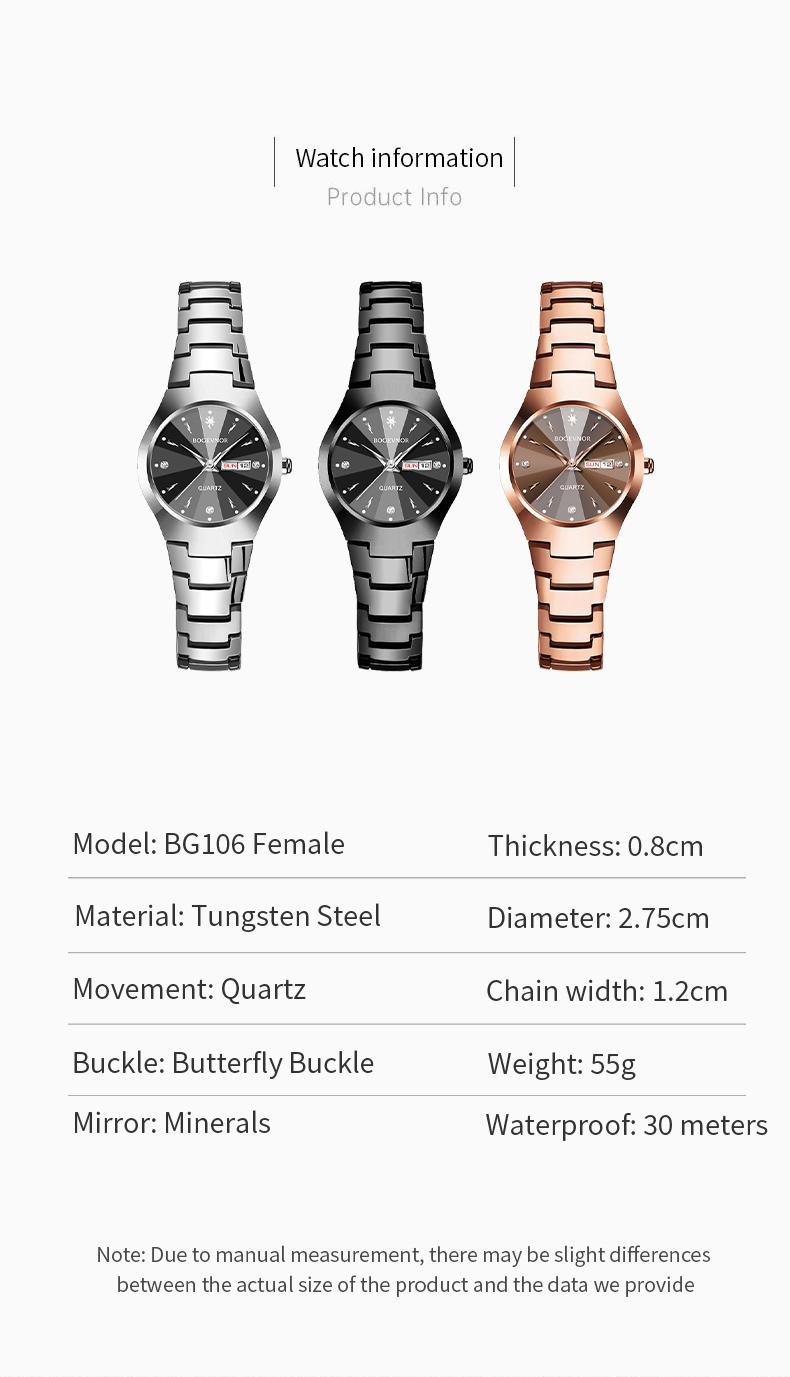 BOGEVNOR Women’s Watch, Ins-Style Minimalist Design, 2026 Valentine’s Day Gift, Water-Resistant, Luminous, Adjustable Strap, Elegant & Stylish — Perfect for Gifting