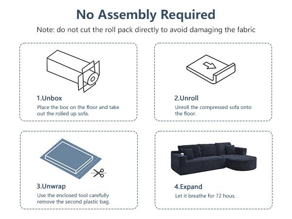 [Two packages will be shipped] Giratree 105-inch Faux Rabbit Fur Sofa, with optional left and right chaise lounges, modular design, L-shaped sectional, cloud-like comfortable modern sofa bed, deep seating design, sponge filling, no assembly required.