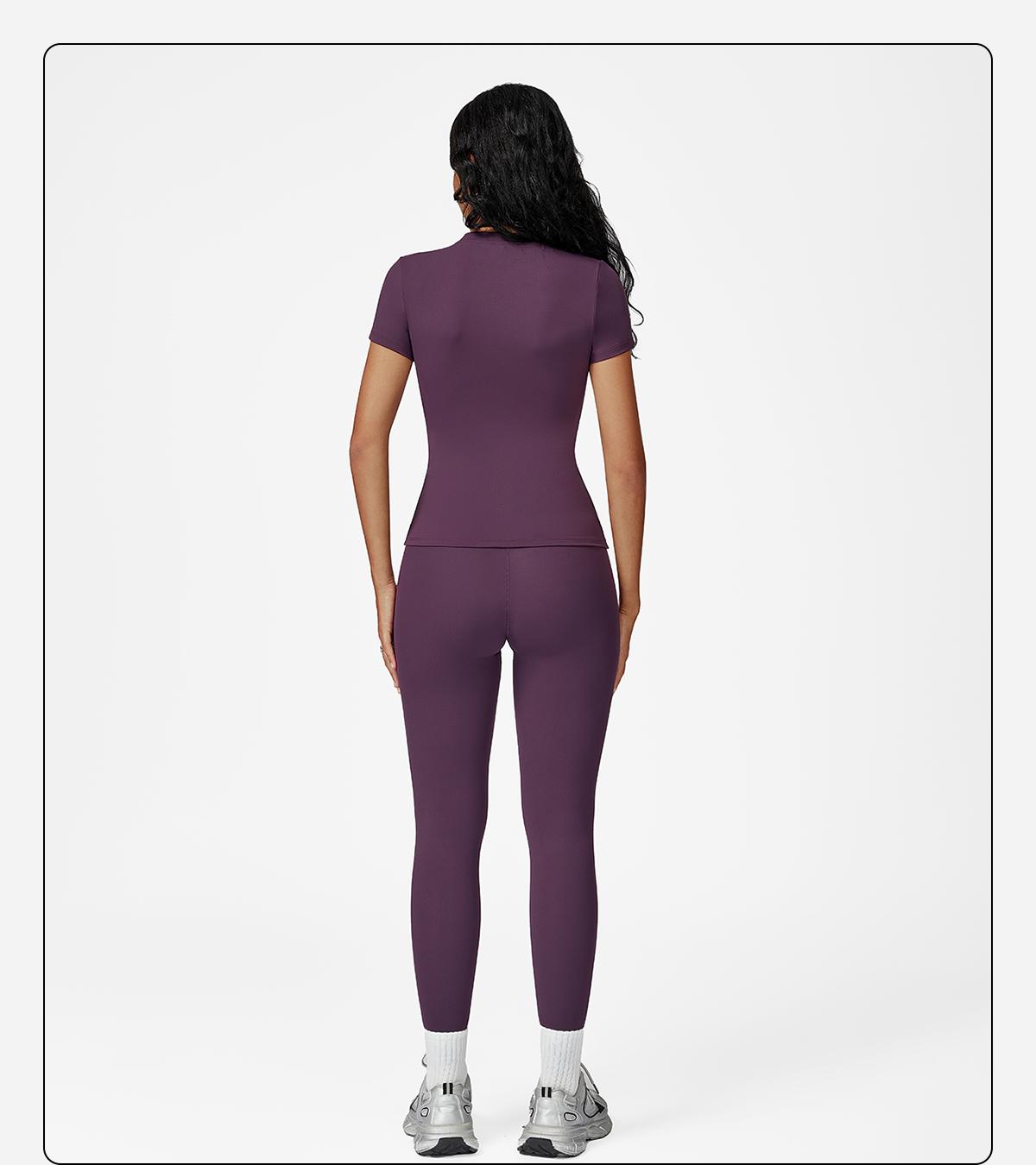 Women’s Solid Color Top & High Waist Leggings Sports Set by MFVIM - Casual, Comfortable, Breathable Two-Piece for Yoga, Gym, Workouts, Running, Ladies’ Gym Sportswear for All Seasons, Yoga Clothing Set,back to school,back to school haul