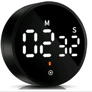 Kitchen Timer Magnetic Classroom Timer for Kids, Rotation Countdown Countup Timer Large LED Display with Volume & Brightness Adjustable for Cooking/Exercise, Easy to Use Even for Seniors or Children