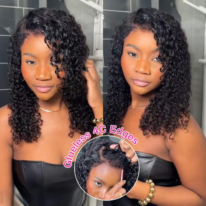 Cynosure 4C Edges Glueless Curly 8x5 Lace Front Wig Invisible HD Lace Human Hair Wig With Natural Realistic Hairline