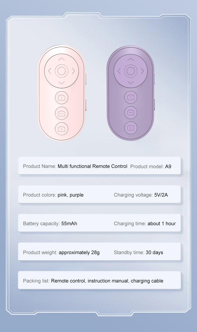 MGALL Wireless Mini Remote Control 2025 New Page Turner & TikTok Video Scroller, Remote for Camera & Video Recording, Compatible with iOS & Android Phones