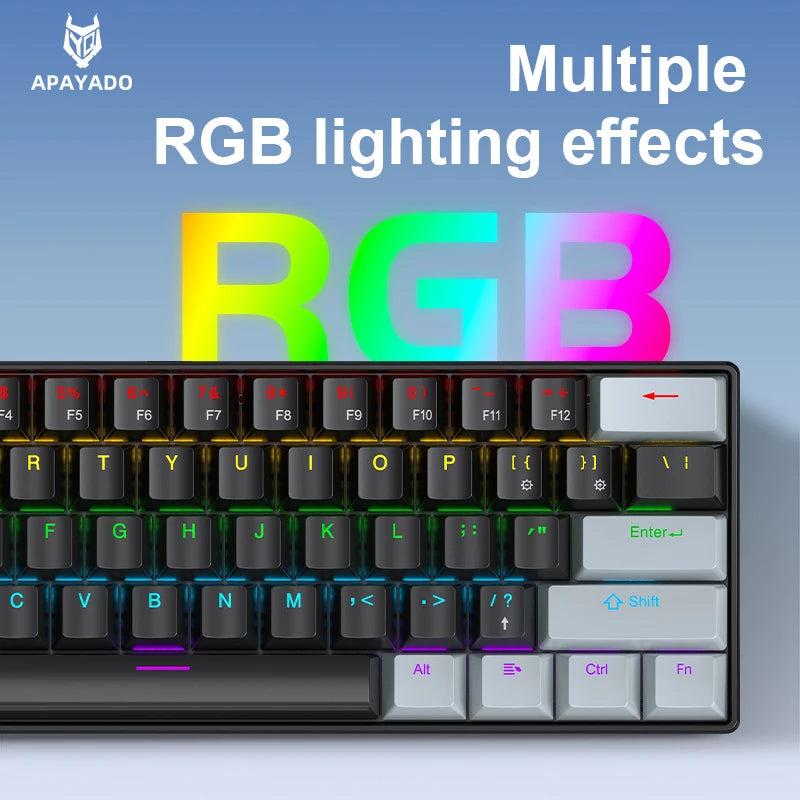 K61 60% Mechanical Gaming Keyboard – Compact RGB Wired 61-Key Layout