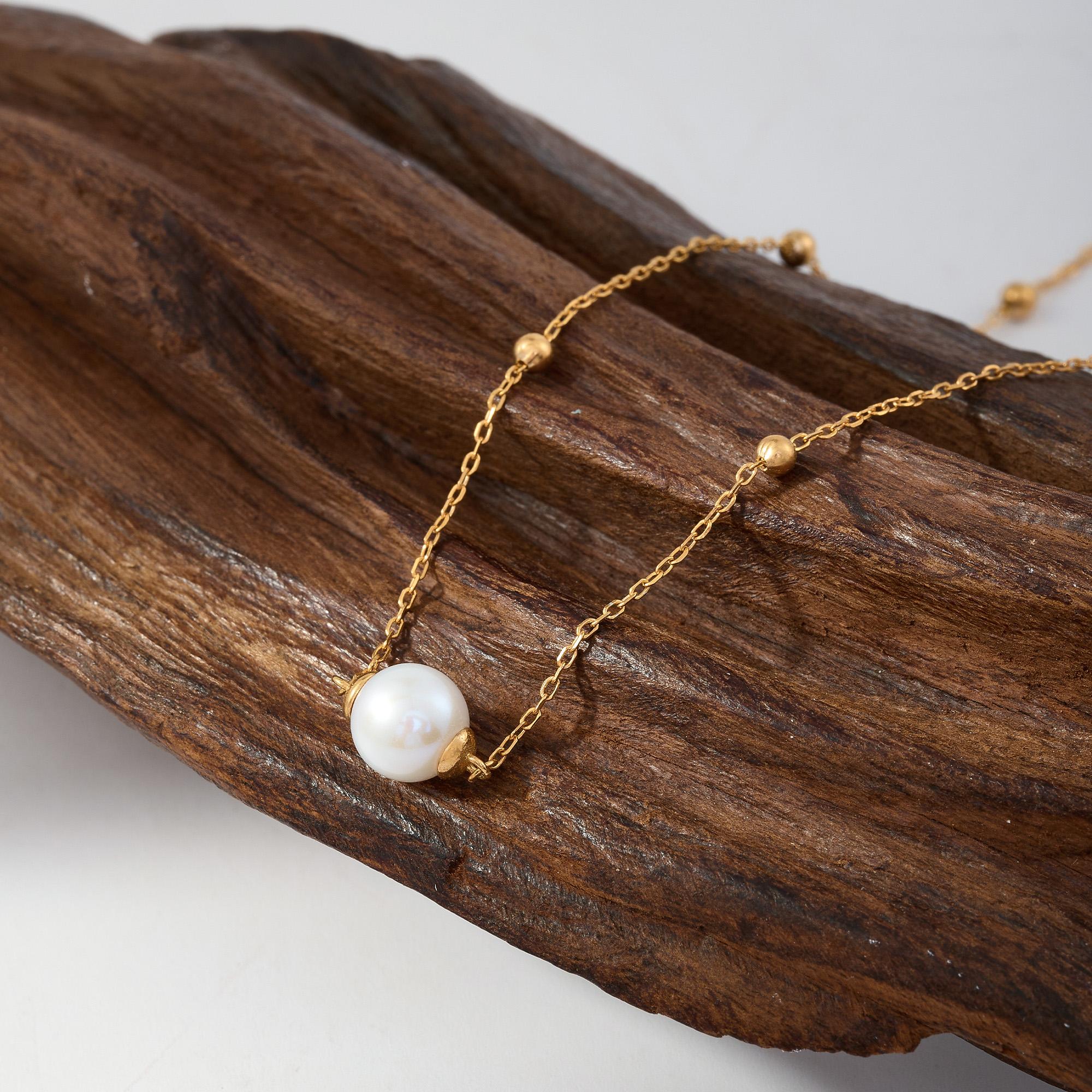 EAMTI Dainty Freshwater Pearl Necklace Adjustable 18K Gold Plated Chain S925 sterling silver Chokers Jewelry Pendant for Women EAMTI Dainty Freshwater Pearl Necklace Adjustable 18K Gold Plated Chain S925 sterling silver Chokers Jewelry Pendant for Women