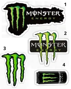 Monster Energy Sticker Pack - Green Claw Energy Drink Decal Set for Dirt Bikes and Monster Trucks