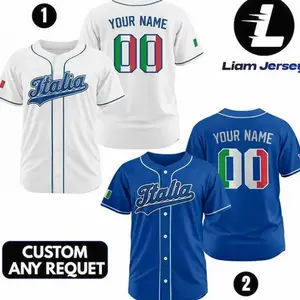 Italia Baseball Jersey Custom Name Number, Personalized Italian Flag Team Uniform for Men Women Youth Kids, Custom Baseball Shirt 2026