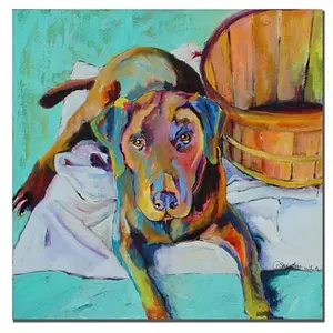 Trademark Fine Art Giclee Print - Basket Retriever 35" x 35"