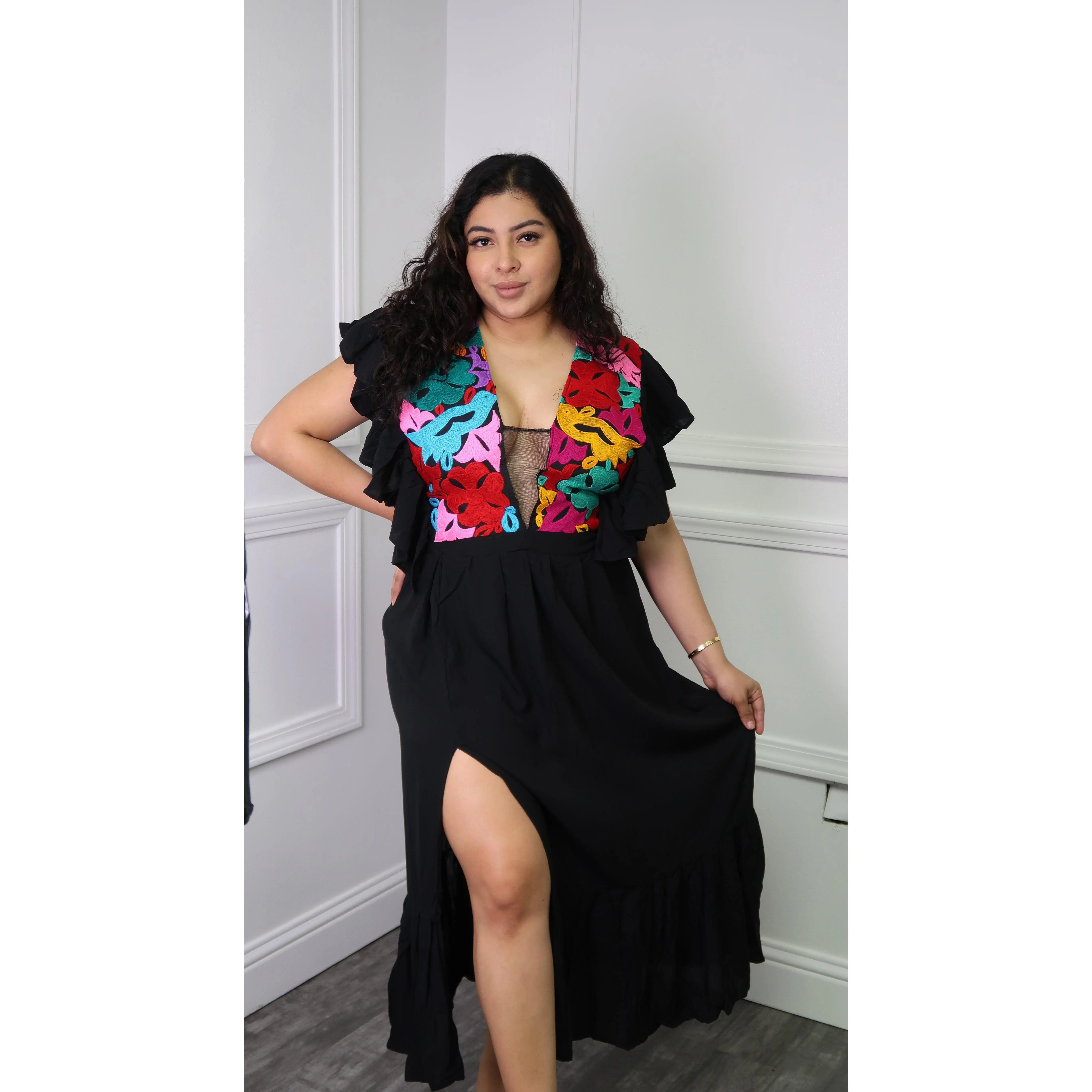 Oaxaca Embroidered Maxi Dress - Elegant Design with Colorful Embroidery,  Ideal for Special Occasions and Wearable Fashion - TikTok Shop