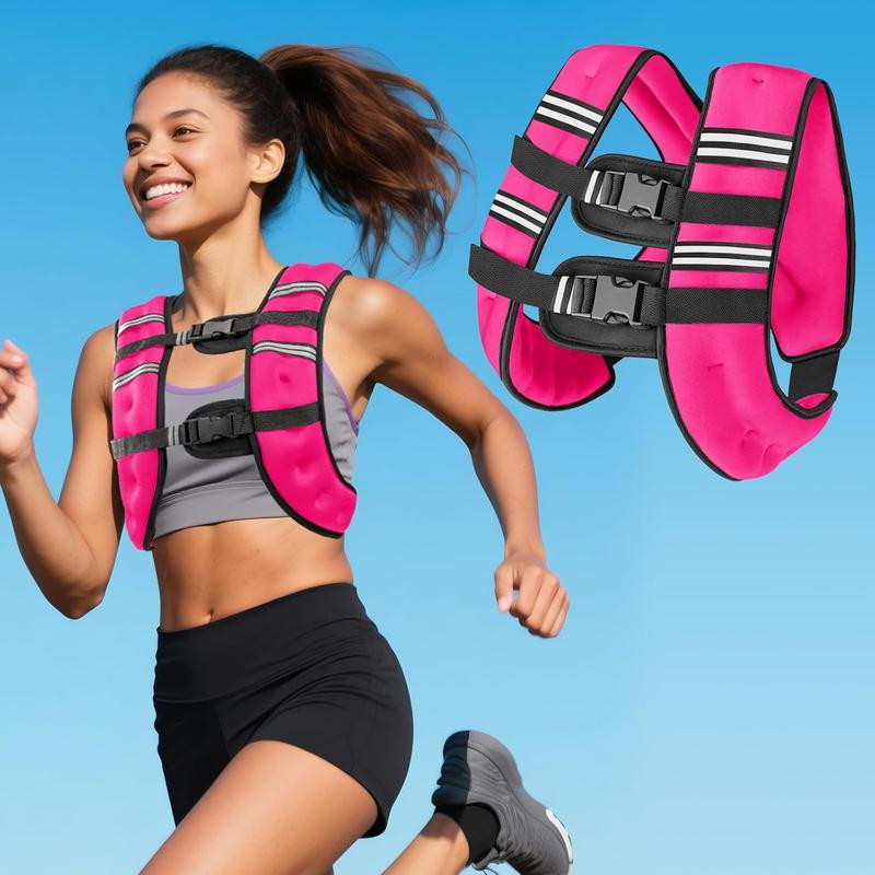 Weight vest, 8 pounds/10 pounds/12 pounds/18 pounds, Weighted Vest for Women & Men with Reflective Stripe and Adjustable Buckle, Comfortable & Durable Rucking Vest for Walking, Running & Strength Training