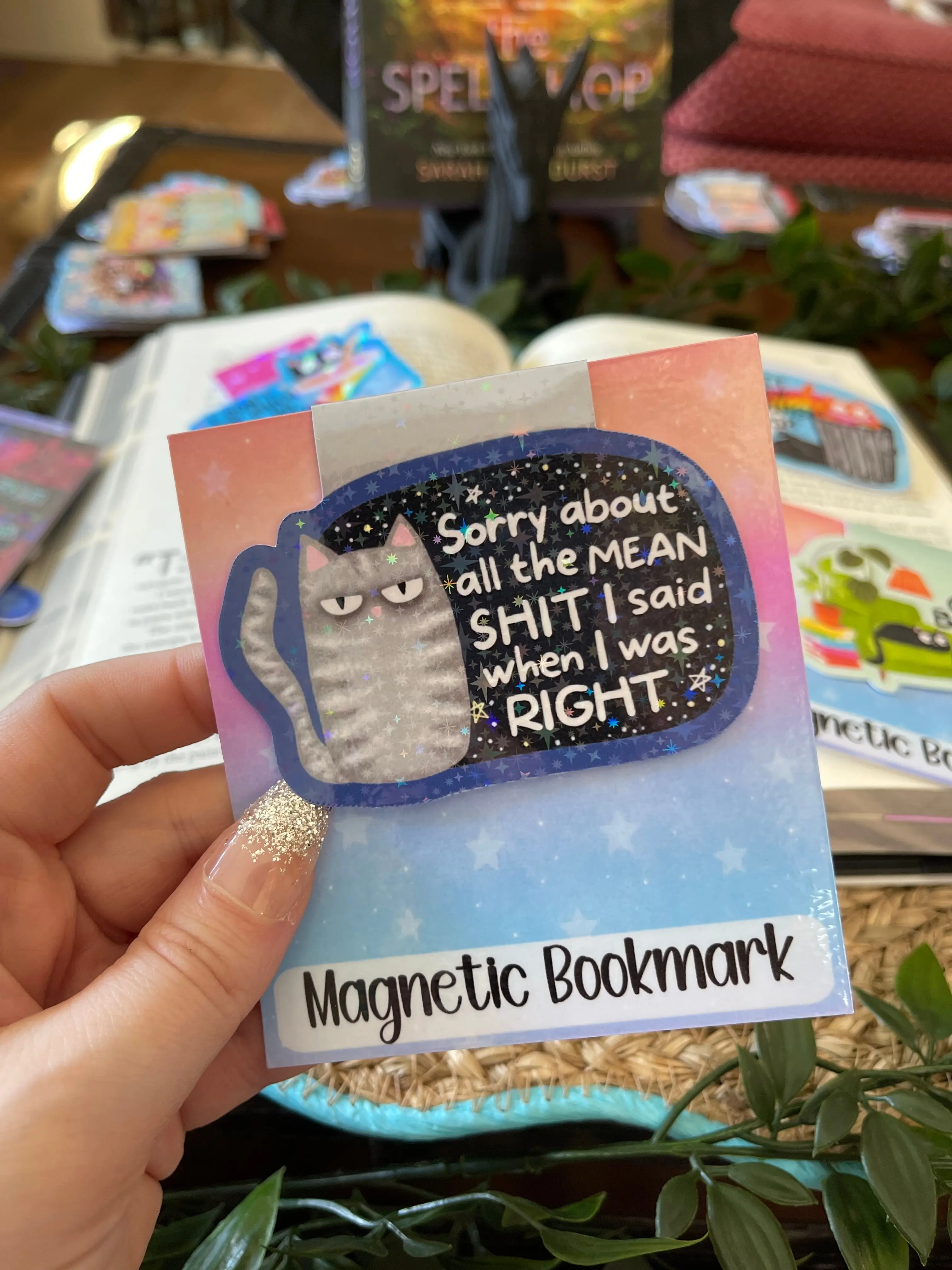 Funny Cat Magnetic Bookmark