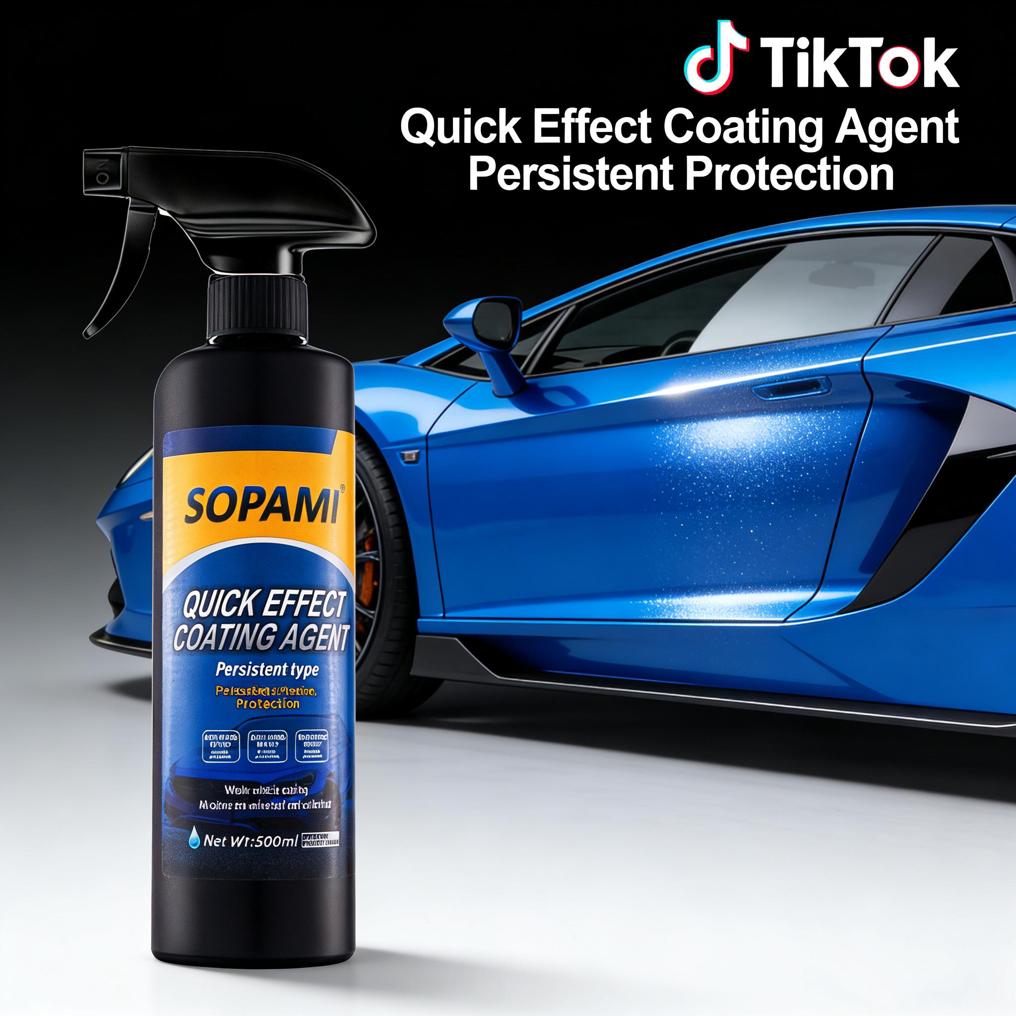 SOPAMI Advanced Automobile Quick-acting Coating Agent With Dust -Car Coating Spray--Proof and Glazing Effects -Long Lasting Car Paint Waxing Solution For a Showroom Shine
