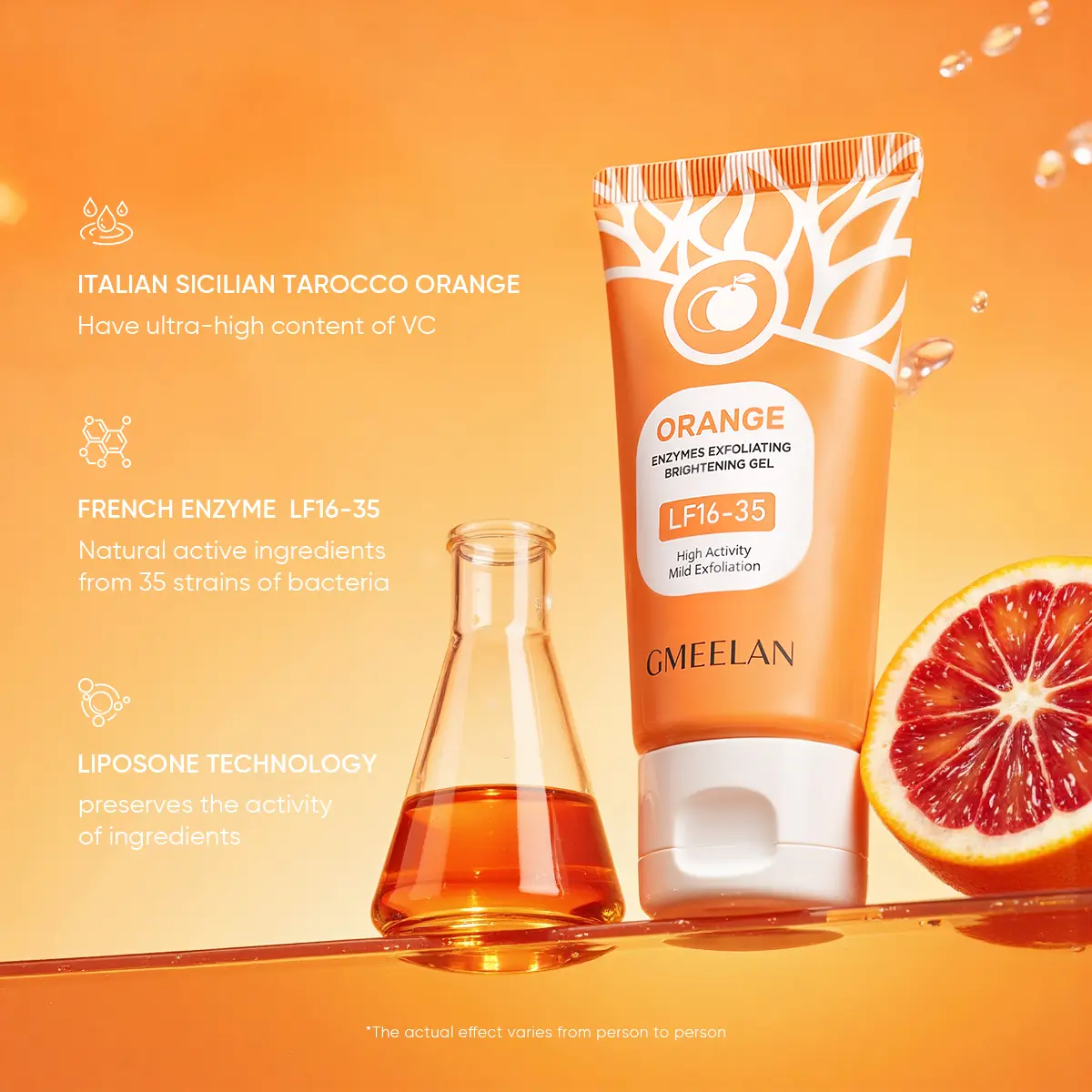GMEELAN Orange Enzymes Exfoliating Gel 50G Skin Care Product
