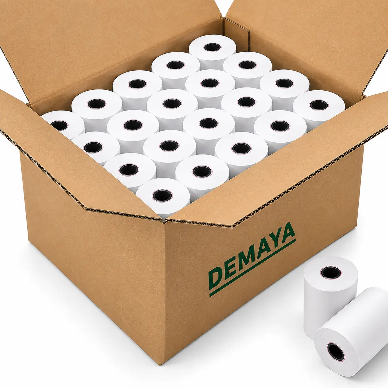 DEMAYA BPA-Free Thermal Paper Rolls - 3 1/8" x 230', 50 Rolls/Case, Jam-Free Feed, Crisp Text, High Def. Printing, Durable for Clover POS Printers, Retail Stores Office Stationery Supplies