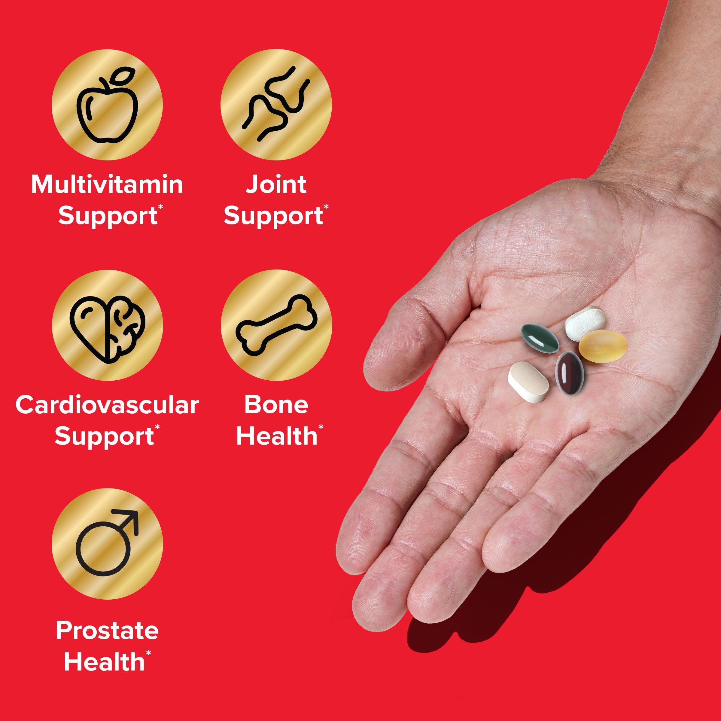 GNC 2-Pack Bundle: Mega Men's 50+ Vitapak, 5-in-1, Multivitamin, Stress & Bone Support, healthcare, Edible Dietary Supplement, Overall Wellness, Fitness, Spring Glow Up