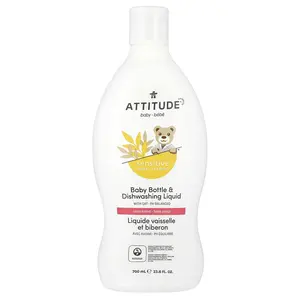ATTITUDE Baby Bottle & Dishwashing Liquid, Unscented, 23.6 fl oz (700 ml) ATTITUDE Baby Bottle & Dishwashing Liquid, Unscented, 23.6 fl oz (700 ml)