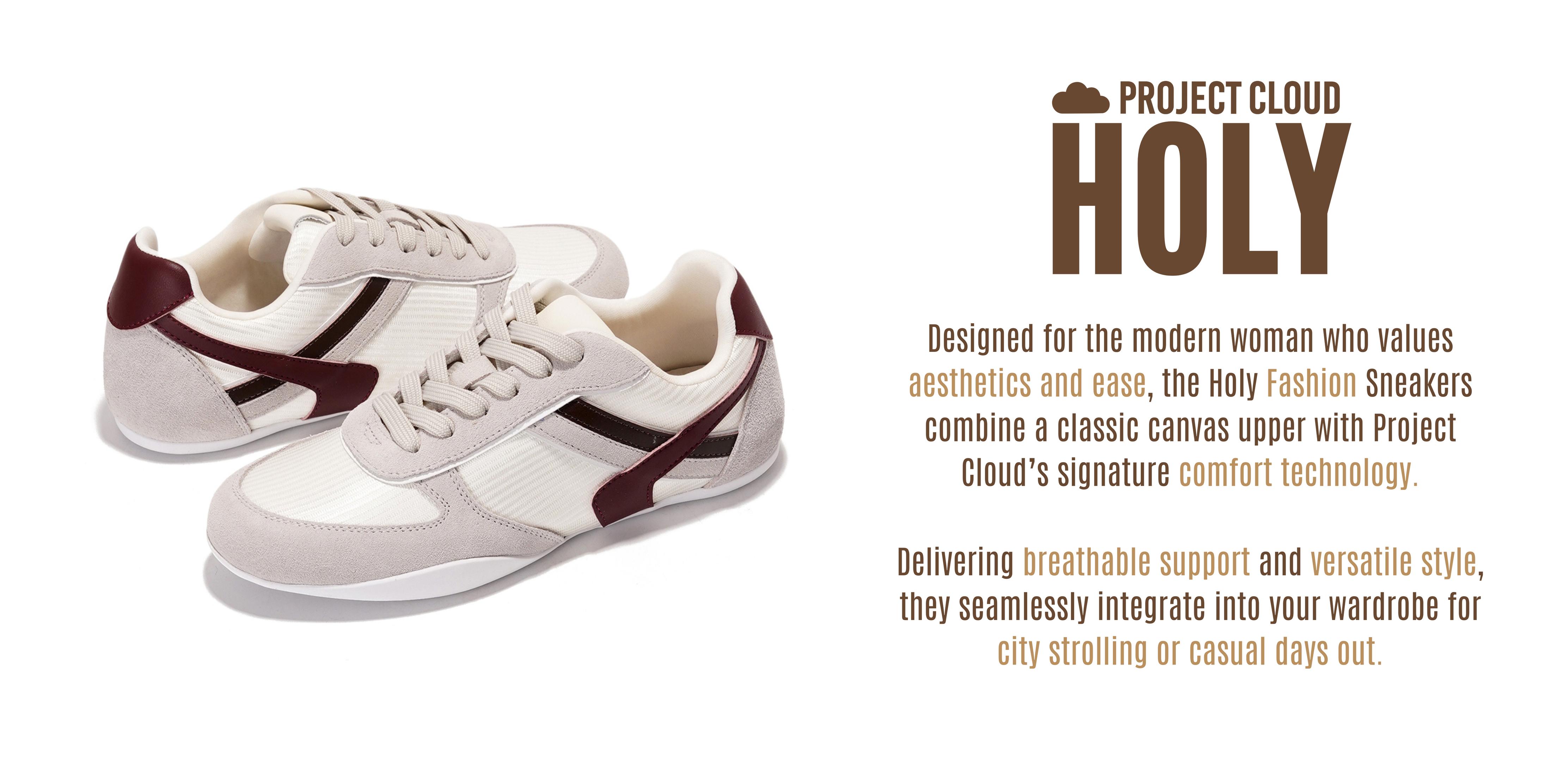 Project Cloud Women's | Lace Up Shoes for Women | Memory Foam | Lightweight | Non-Slip - Holy