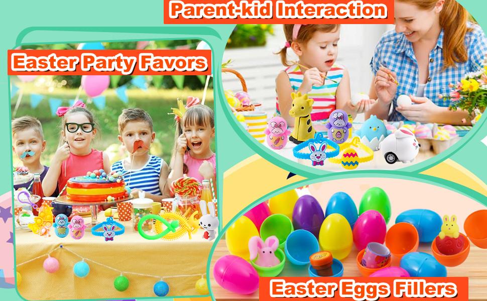 100 Pcs Easter Egg Fillers & Basket Stuffers for Kids – Boys & Girls Easter Party Favors, Classroom Prizes, Goodie Bags, Easter Egg Hunt Toys & Gifts
