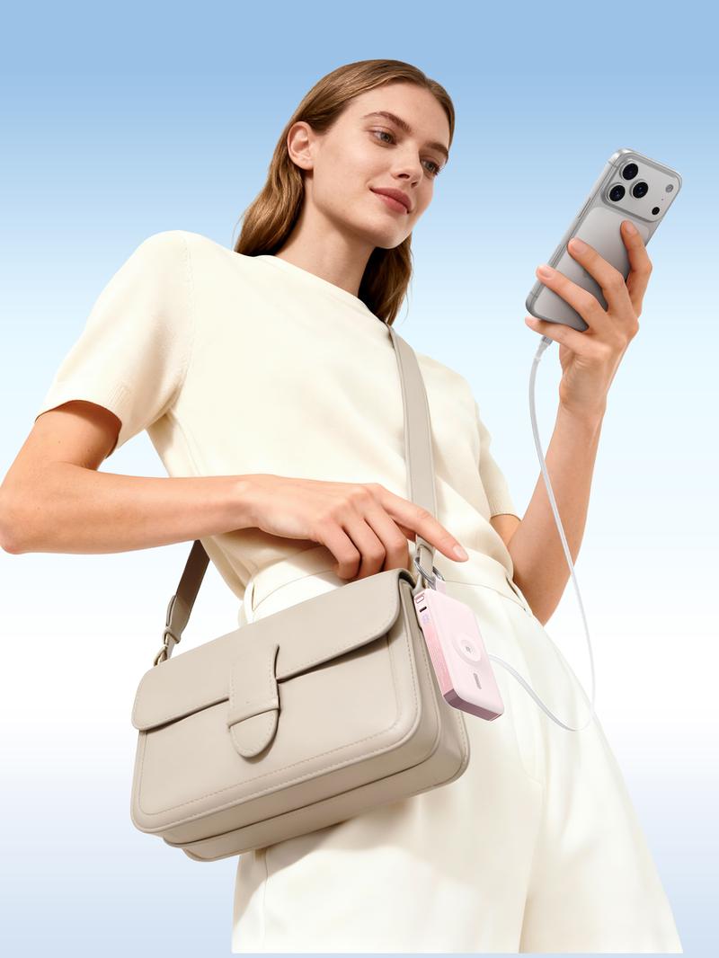 RORRY 12000mAh Power Bank 30W Fast Charging with Built-in Retractable USB C Cable  for  iPhone 17-12   Apple Watch Series iPad Pro Galaxy Android Portable Charger Perfect Gift High Capacity Battery Valentinesdaygift