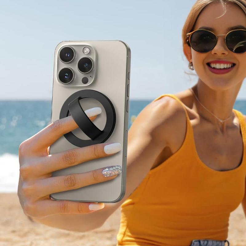 Magnetic Phone Grip Detachable Phone Holder, Silicone Soft MagSafe Loop Grips Accessories Smartphone Mount Cellphone Stand