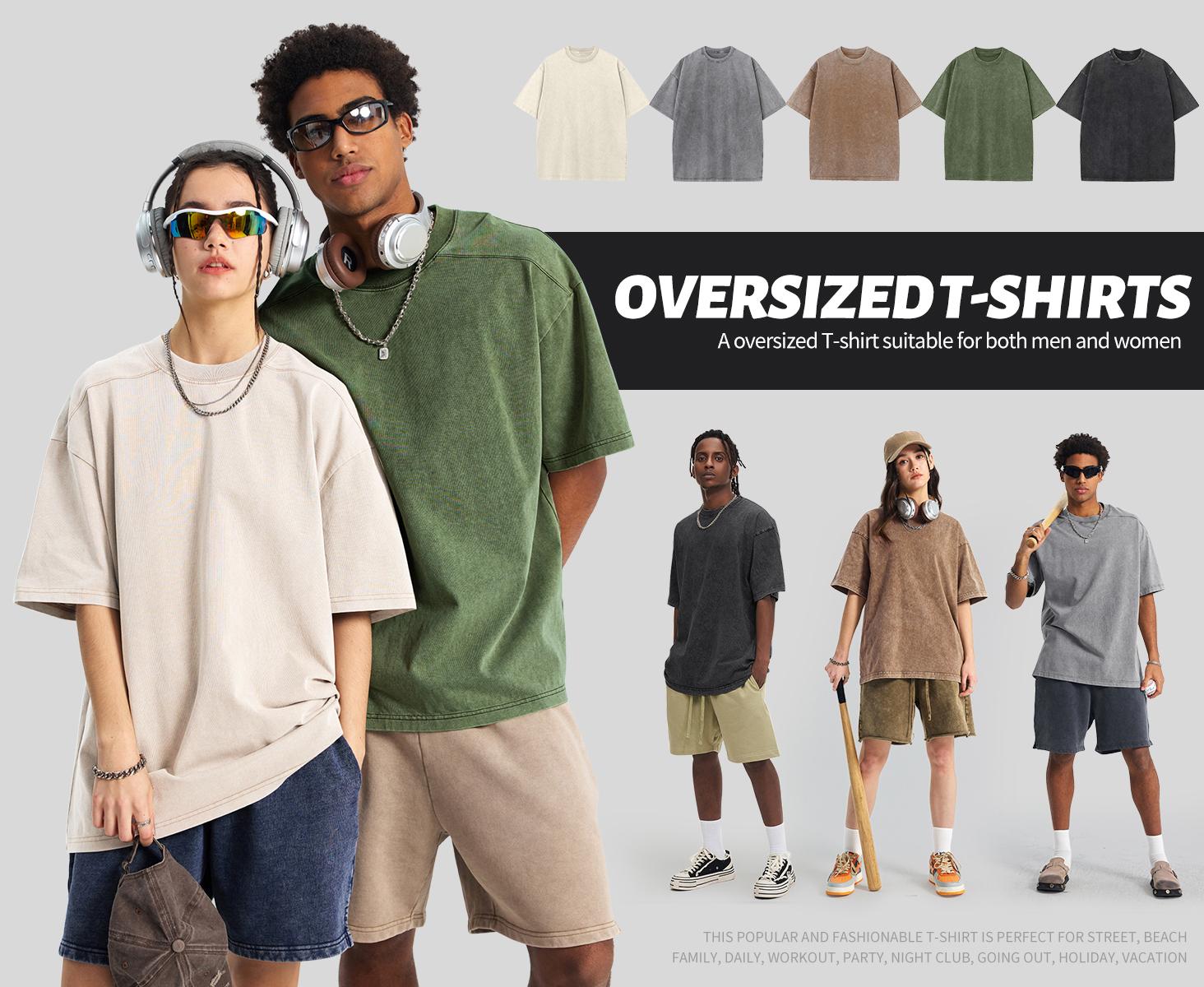 ARSSM 3 Pack Acid Wash Unisex Oversized Cotton T-Shirt Crew Neck Half Short Sleeve Summer Top Casual Loose Fit Solid Streetwear Comfortable Tees Basic Womenswear Shortsleeve Tshirt