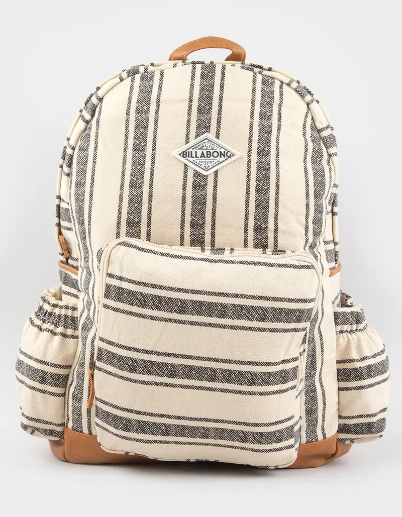 Billabong Striped Canvas Backpack in Blue, Green, Orange, Brown BILLABONG Home Abroad Womens Backpack - LAKE BLUE - ONE SIZE  main image 3
