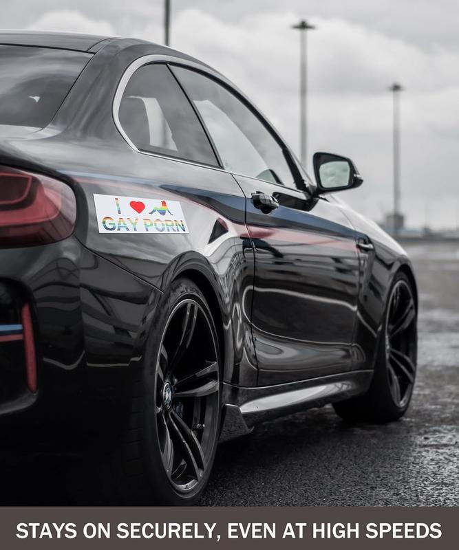 10 Pcs Bumper Decals Funny LGBT Stickers Rainbow Bumper Prank Car Stickers Colorful Car Accessories for Truck Vehicle Luggage Window Refrigerator