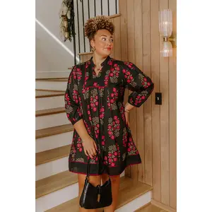 Dinner Party Chic Floral Mini Dress Curves