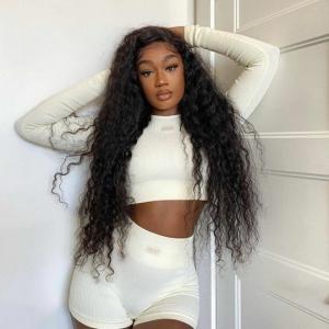 [Ashine] Burmese Curly Water Wave Bundles Human Hair 10A Brazilian Virgin Human Hair 14-30 Inches Bundles Double Weft Bundles Natural Black Color Wet and Wavy Glueless