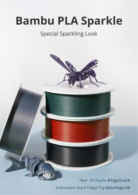 Bambu Lab PLA Sparkle, 3D Printing Filament and Materials