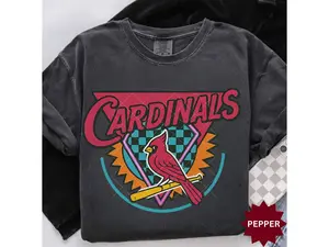 Comfort Colors Retro Cardinals Baseball T-Shirt, Baseball Season Tee, Vintage Sports Graphic T-Shirt, Cardinals Game Day Baseball Outfit, Trendy Baseball Gift