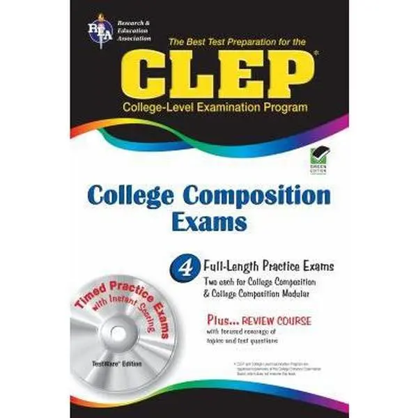 Used CLEP College Composition & Modular Study Book with CD-ROM - Rachelle Smith (Paperback, English) - Adults, Earn Credit, No Diagnostic Feedback, Automatic Scoring (Test Prep), Earn College Credit
