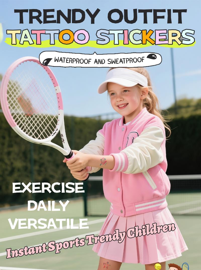 10 Sheets Children’s Sports Temporary Tattoos – Soccer Cartoon Theme, Personalized Cool Arm Stickers, Waterproof & Long-Lasting