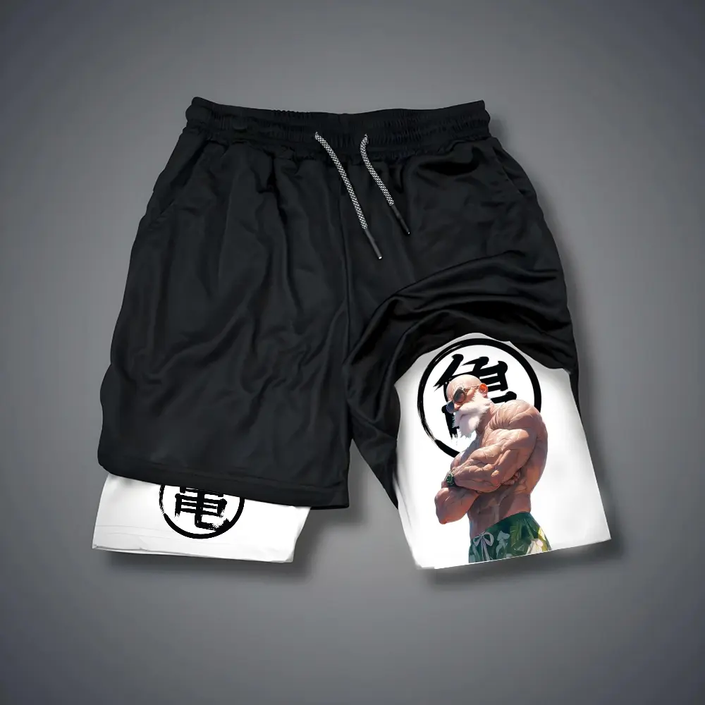 Dragon Ball DBZ Master Roshi 80s 90s summer men shorts for men jorts outfit men graphic shorts Double-layer sports shorts Comfortable short shorts summer