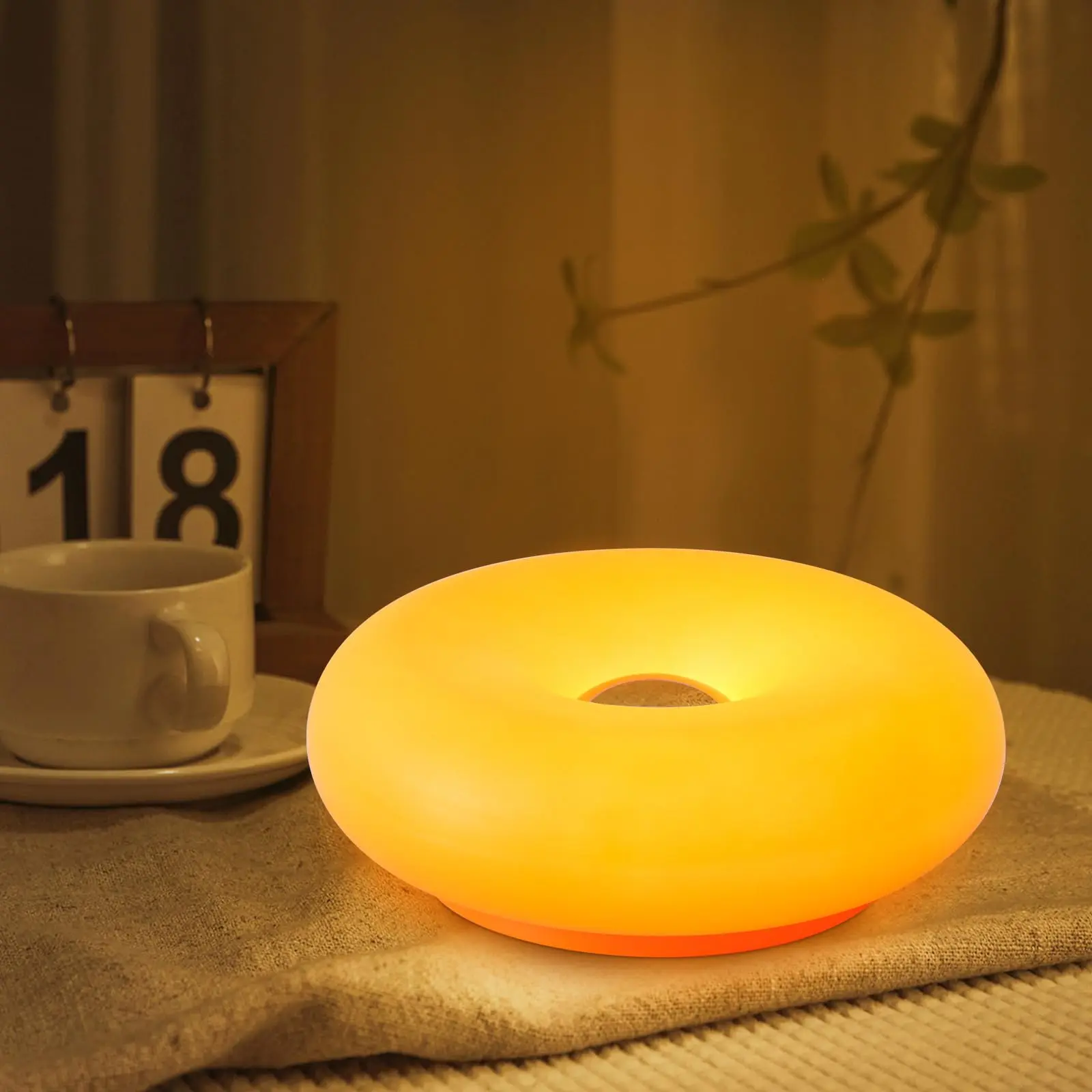 ​Acrylic-Orange Donut Mood Lamp, Plug-in Swing Arm Wall Light for Ambient Glow, Warm Retro Modern Lighting for Bedroom Wall, Living Room, Hallway, Creates Cozy Atmosphere​ outdoorfun, LED RGB Light, Room Decor tiktokshopbacktoschool
