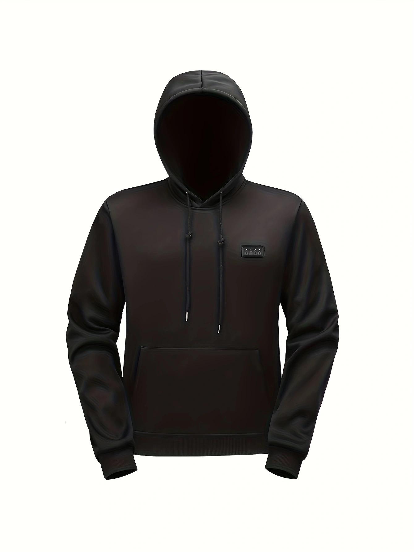 Men's Heated Hoodie - 27 Heating Zones, with Pocket Design, Adjustable Hood Circumference, USB-Powered Warm Sweater, Suitable for Winter Sports and Outdoor Activities 【Power Bank Required】