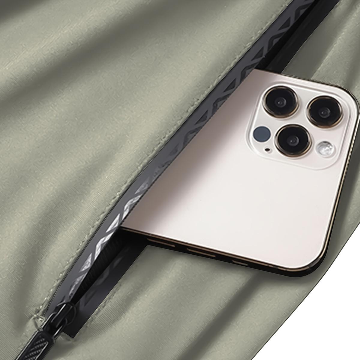 Men's casual stretchable ice silk fabric breathable waist drawstring, zipper pocket fashion sports capri pants with reflective print. Basic comfortable quick-drying breathable outdoor running, cycling, training and sports capri pants.