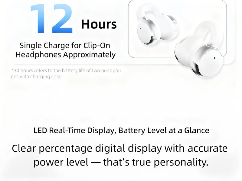 Fluffdrip Q10 2026 Wireless Earbuds 2 Pairs Clip-On Sleep TWS Couples Fashion Mini Headset Music Gaming Deep BassClip-on Sleep earbuds Stereo HD Calling  for Android iPhone Sports Earpieces tiny size invisible earbuds 2-in-1 wireless bluetooth twins