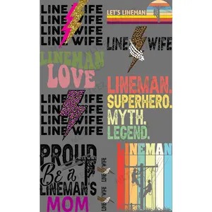 LINEMAN (1) PREMADE GANGSHEET - 22X36 DTF TRANSFERS - DIRECT TO FILM