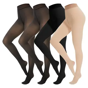 SHOWITTY 4 Pack Fleece Lined Tights for Women – High Waisted Thermal Pantyhose, Stretchy Thick Winter Warm Stockings